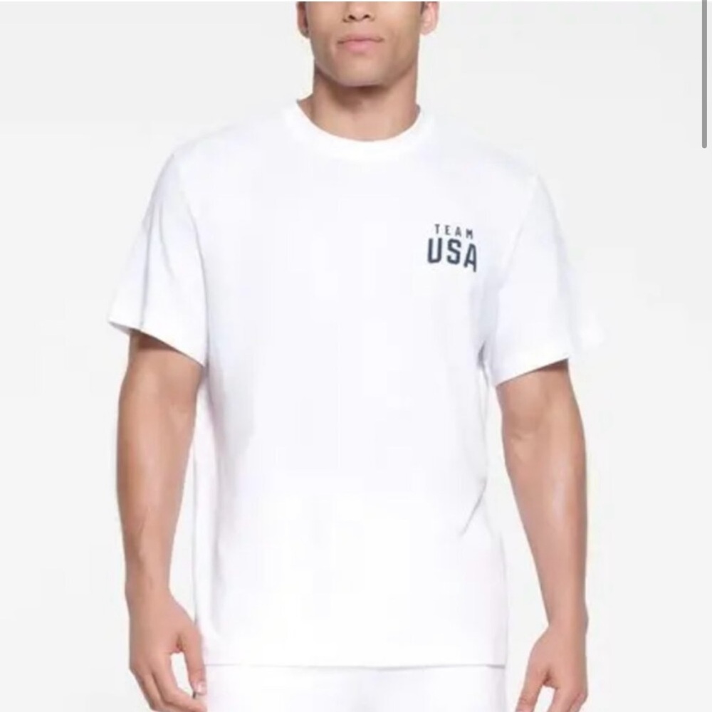 SKIMS White Team USA Short Sleeve Tee